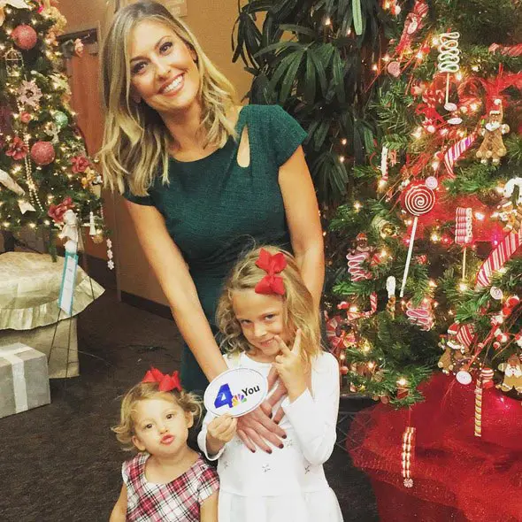 Mother Crystal Egger enjoying Christmas with her two daughters
